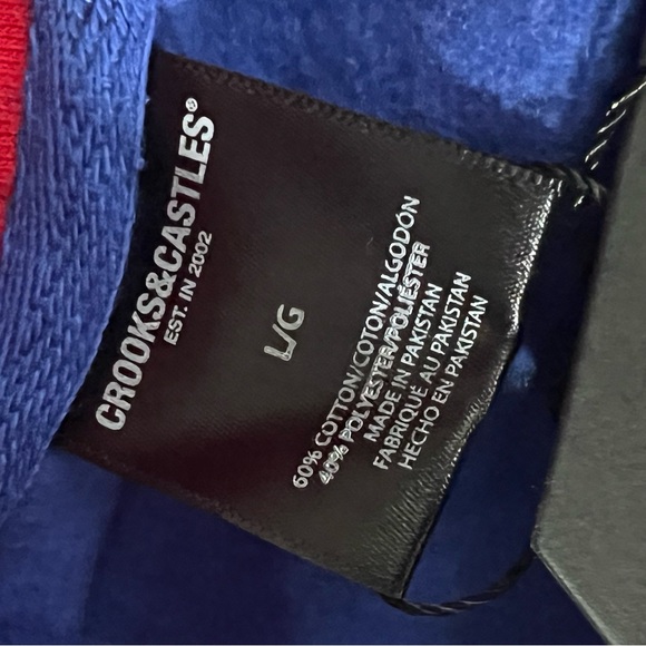 Crooks & Castles Men's Logo Graphic Pullover Fleece Hoodie Sweatshirt size L NWT - Picture 7 of 13